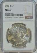 Gorgeous Gem BU 1882-S Morgan Silver Dollar. NGC MS65