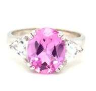 Pretty 14K WG Pink Topaz Ring