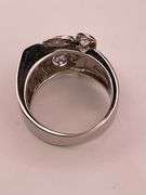 CERTIFIED ANTIQUE STYLE 14K WHITE GOLD DIAMOND RING
