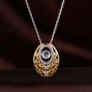 Beautiful Large solid sterling silver center stone dancing necklace