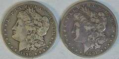Scarce 1890-CC and 1891-CC Morgan Silver Dollars