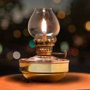 Copper & Brass Oil Lamp with Glass Bulb