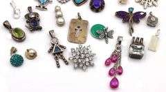 Vintage 925 sterling silver group lot of pendants