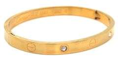 Gold plated love bangle bracelet