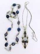 2 Sterling Silver Gemstone Necklaces