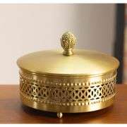 Gold Brass Keepsake Box with Strawberry Handle