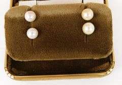 2 Pairs of 14K Pearl Stud Earrings