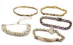 Vintage 925 sterling silver group lot of 5 bracelets