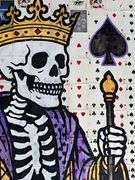 The King is Dead”  original painting by Chad Fandel is a commanding pop art  piece that fuses histor
