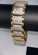 Huge 113.5 Gram 14 Kt Gold Plate Italian Designer Link Bracelet