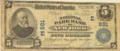 $5 National Park Bank New York 1902 Series National Note