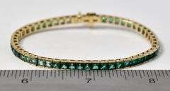 Calming 10K Yellow Gold Green Tourmaline Gemstone Bracelet