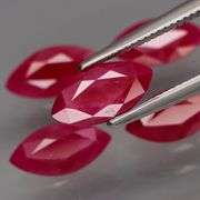 Fantastic 4.67ct set of MARQUISE CUT Burmese Rubies!
