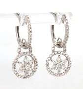 Sparkling 14k WG Diamond Huggie Earrings