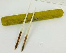 2 Antique Mother of Pearl Dip Pens with Velvet Box