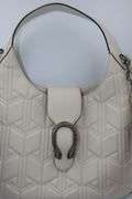 GUCCI, White Dionysus Hobo Leather Large Shoulder Bag with Web Strap