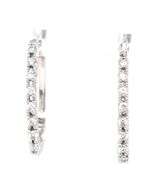14kt White gold 0.25ctw diamond hoop earrings