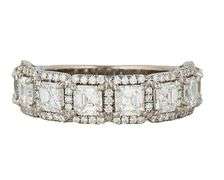 New 2.16ctw Asscher and Round Diamond Frame Ring in 18K