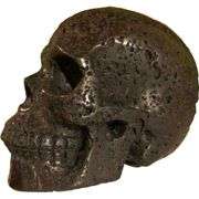 Hand Carved Large Hot Lava Stone Crystal Skull