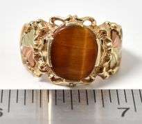 Stunning 10K Tri-Gold Tiger's Eye Gemstone Ring