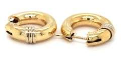 18kt two tone gold hoop earrings