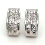 14kt White gold 0.30ctw 2 row diamond hoop