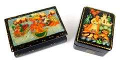 2 Vintage Artist Signed Russian Boxes