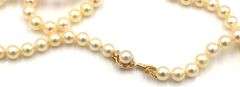 6-6.5mm Pearl necklace with Yellow gold clasp