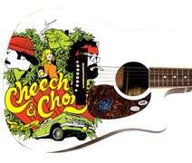 Cheech and Chong Tommy Autographed 1/1 Custom Graphics Photo Guitar ACOA PSA