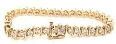 14kt Yellow gold 4ctw diamond S link bracelet
