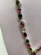 Very fine quality 30+ ctw Tourmaline and diamonds necklace
