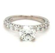 Platinum 1.19ct round brilliant cut and 0.50ctw diamond engagement ring