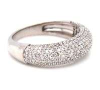 14kt White gold diamond pave dome ring