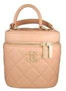 Chanel Trendy CC Beige Lambskin Quilted Vanity Case Bag