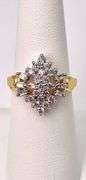 Sparkling 14 Kt Yellow Gold Plated 4.1 Ctw Lab Simulated Diamond Ring
