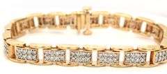 14kt Yellow gold 3.25ctw diamond pave link station bracelet