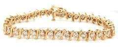 14kt Yellow gold 4ctw diamond S link bracelet