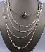 Vintage 925 sterling silver group lot of 5 necklaces
