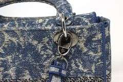 Dior blue off white Cannage Embroidered Canvas medium lady D lite tote