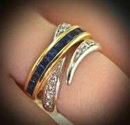 Beautiful 18K Two-Tone Sapphire & Diamond Suite