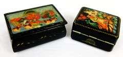 2 Vintage Artist Signed Russian Boxes