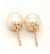 14kt Yellow gold 8mm Pearl stud earrings