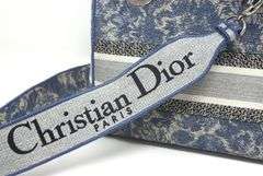 Dior blue off white Cannage Embroidered Canvas medium lady D lite tote