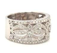 10kt White gold 0.50ctw wide diamond accent band