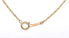 14kt Yellow gold emerald open heart pendant on chain