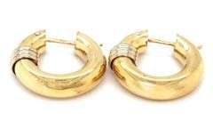 18kt two tone gold hoop earrings
