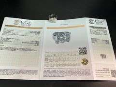 CERTIFIED ANTIQUE STYLE 14K WHITE GOLD DIAMOND RING