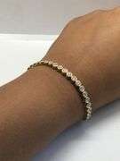 14K yellow Gold Tennis lab Diamond Bracelet