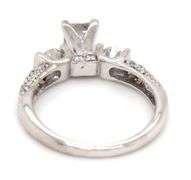 14kt White gold 0.71ct princess cut in 0.35ctw round brilliant cut diamond ring