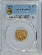 Impressive essentially Gem BU 1926 $2.50 Indian Gold Piece. PCGS MS64